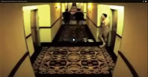 全裸のままホテルの部屋から閉め出され、悲惨なことにｗｗｗ（動画あり）