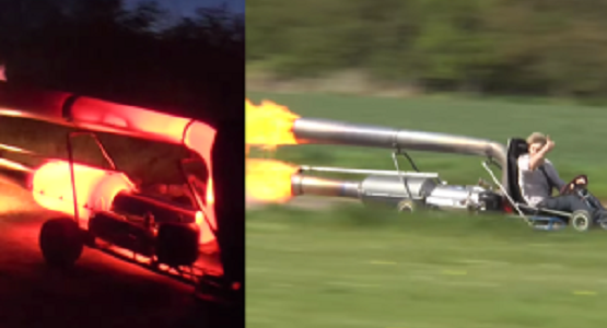 ゴーカートにジェットエンジンを搭載して時速90kmで爆走！