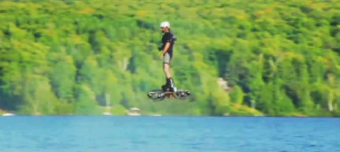 人が乗れるマルチコプターが凄い！ホバーボードのように水面を滑空！！