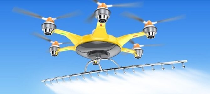 ドローンから、てんとう虫を散布! ドローンから、てんとう虫を散布!