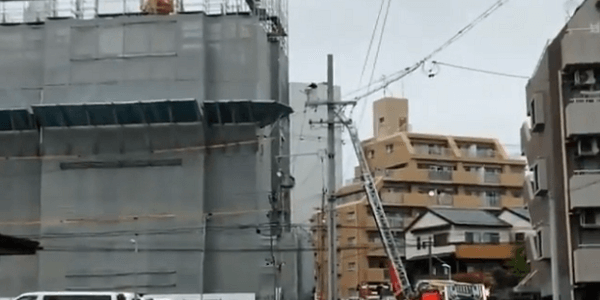 愛知県名古屋市名東区の建設現場で日火事