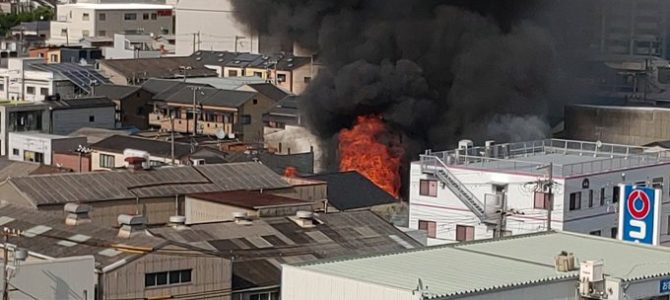 大阪府大阪市西淀川区で大規模な火事