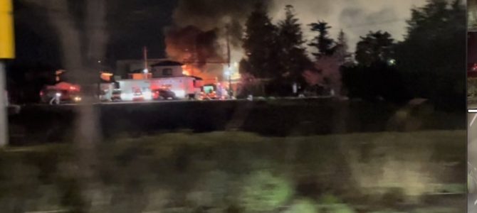 宮城県大崎市古川 ザ・ビッグ 古川店周辺で火事