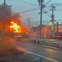 新潟県新発田市新栄町3丁目付近で火事！「畳工場で火事」