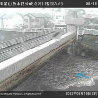 静岡県富士市 　潤井川、小潤井川が増水