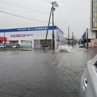 北海道小樽市　大雨で冠水