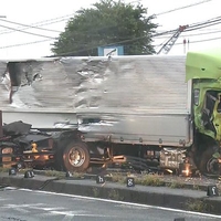 国道16号　柏市藤ヶ谷付近で大型トラック同士が正面衝突
