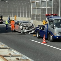 東京外環道 三郷西出口付近で事故 東京外環道 三郷西出口付近で事故