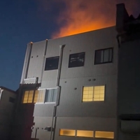 富山県南砺市苗島付近で火事