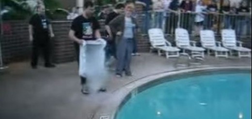 【驚き】液体窒素をバケツいっぱい、プールに投げ込むとどうなるか？