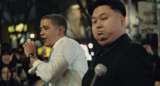 オバマと金正恩が仲良く「All By Myself」を熱唱する姿に観客も熱狂！