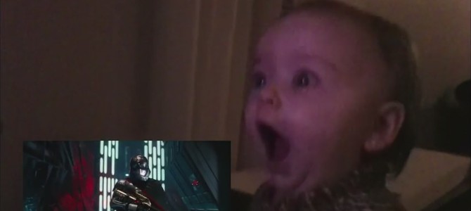 赤ちゃんに「スター・ウォーズ エピソード7」の予告編を見せときの反応が想像以上に可愛い