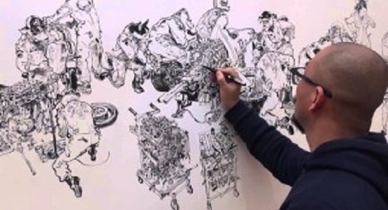 神業！下書き無しで描き上げるライブペイントの圧倒的な情報量と緻密さに度肝を抜かれる！