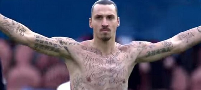 イブラヒモビッチ選手が退場覚悟で起こした行動。身体に刻まれたタトゥー50個の意味が心に刺さる！！