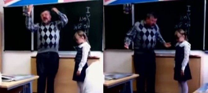 少女がまさかの反撃！頭を小突きながら陰湿に叱る先生を襲った悲劇とは？