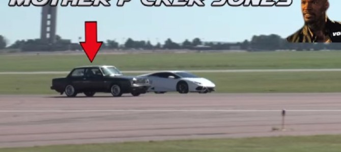 旧型のボルボが、圧倒的な速さでランボルギーニを抜き去る！