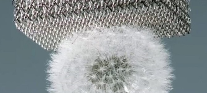 タンポポに乗る超軽い金属！発泡スチロールの100分の1、世界最軽量の素材が開発される！