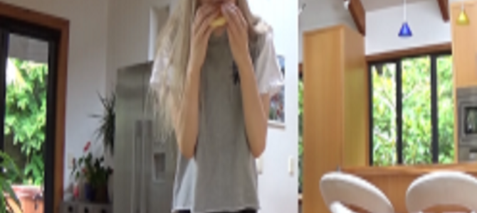 美人モデル、ハンバーガー100個の大食いに挑戦！後半になると顔が