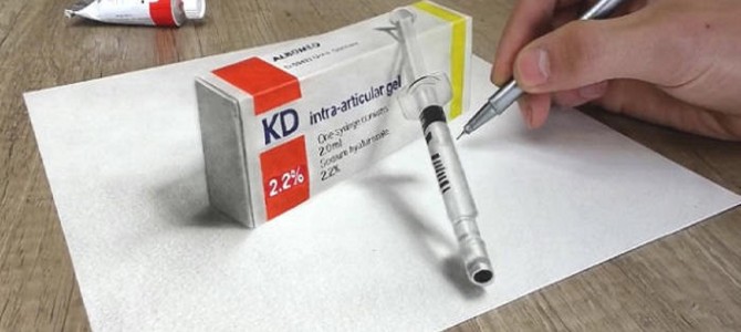 これが絵だと！？本物の注射器と箱にしか見えない“立体アート”の早回し動画が凄い！