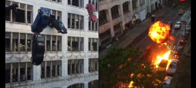 CG一切なし！ビルから車が落下し大炎上！映画「ワイルド・スピード8」のカースタントが凄すぎる！！