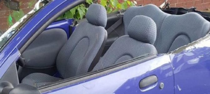 車の中が暑過ぎる！⇒　そうだ屋根を切り取っちゃおう！