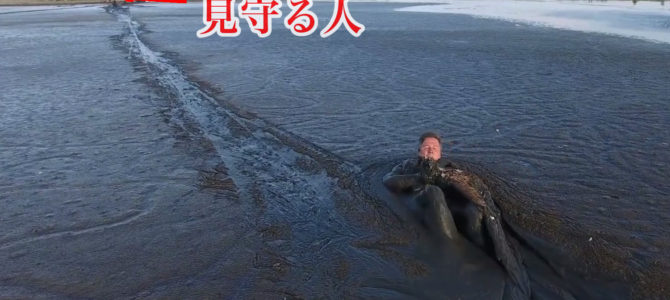 自らも沈む危険を孕んでの「鳥」救助！その一部始終