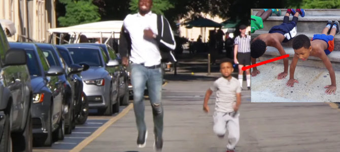 ボルト選手があの腕立て少年とレース！その「走り方」にボルトの優しさを感じずにはいられない！