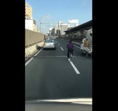 新御堂筋をママチャリおばさんが爆走