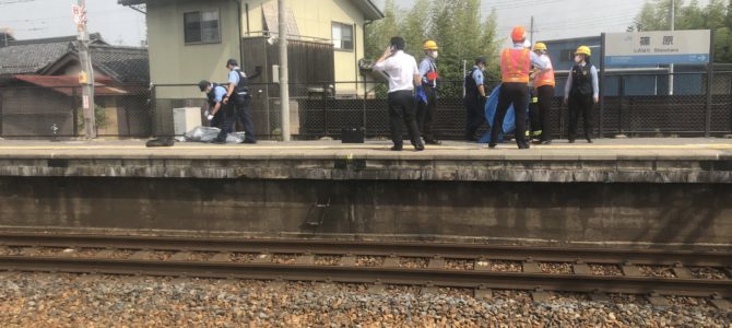 琵琶湖線の篠原駅で人身事故
