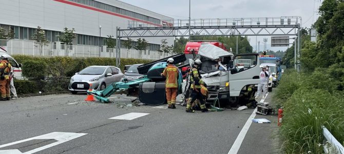 福岡県筑紫野市　城山IC付近で事故